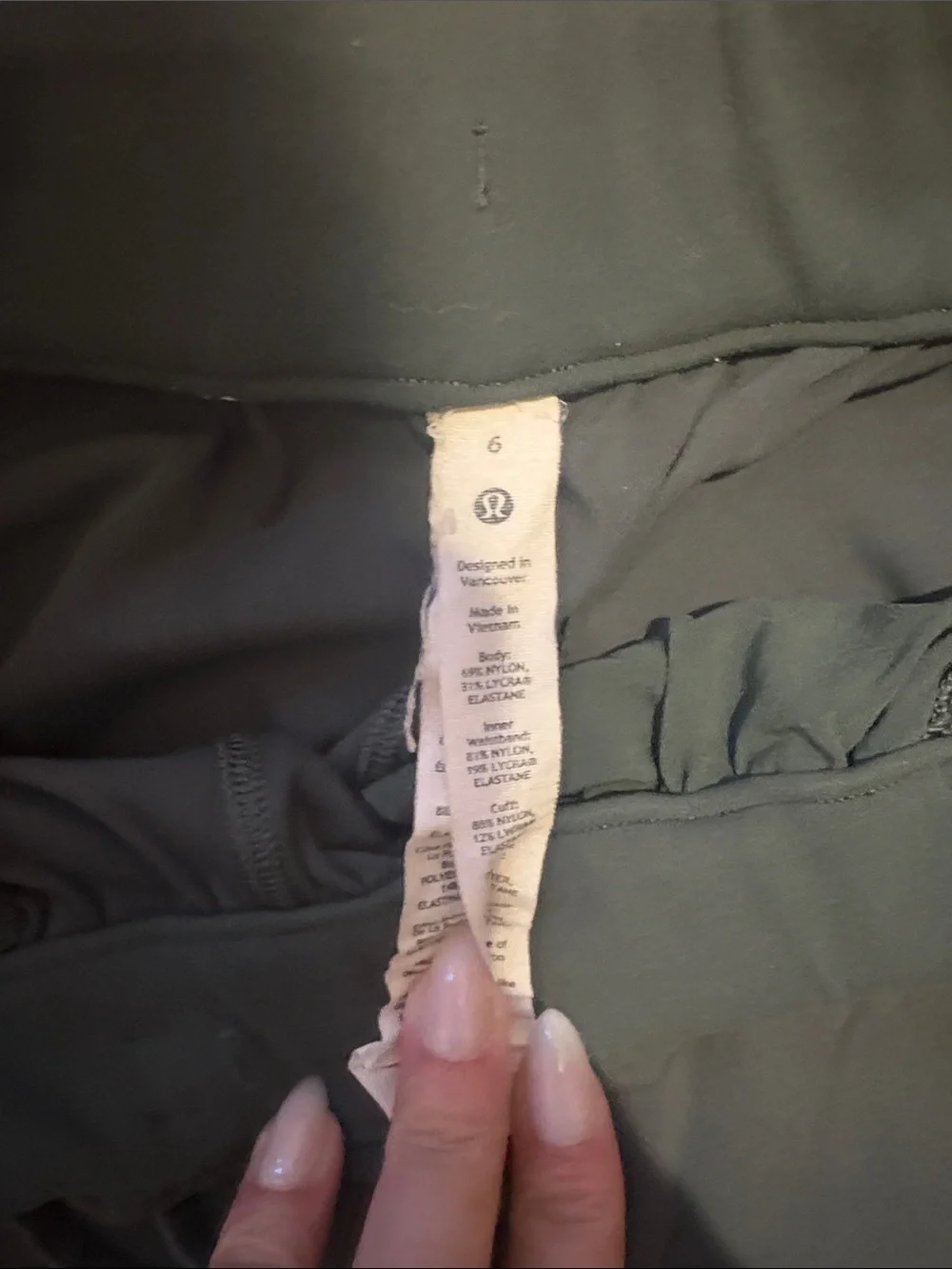 Lululemon Drawstring Waist Olive Green jogger
